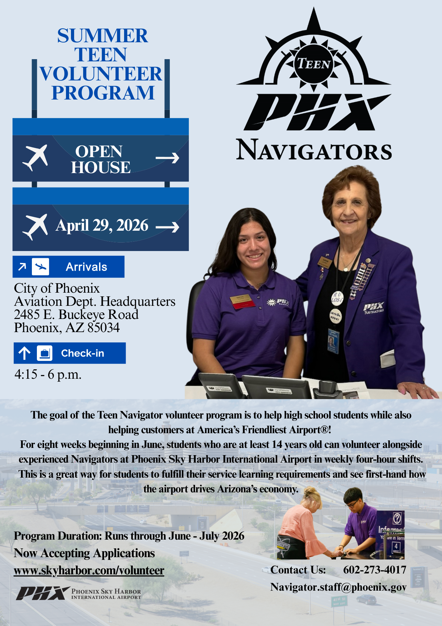 Summer Teen Volunteer Program PHX Navigators Flyer.png
