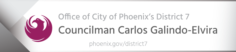 Header - Office of City of Phoenix's District 7 Councilman Carlos Galindo-Elvira